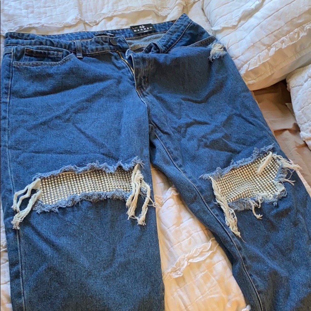 Fashion nova high waist distressed jeans